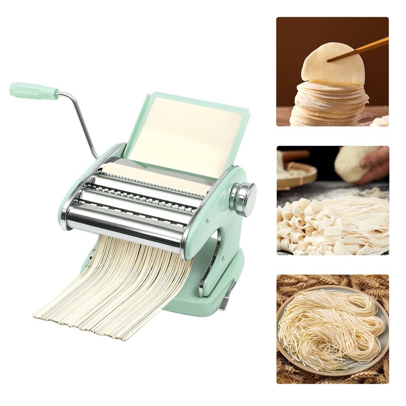 HAPPCUCOE Pasta Maker Machine, Manual Pasta Makers with 6 Adjustable