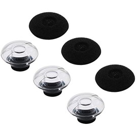 Jnsa Eartips Replacement Ear Tips Kits Earpads Foam Set Cushion Compatible with Plantronics Voyager Legend, 5200, 5220, 5210 Series Headphone, Eartip with Foam Cover 3 Sets, Large Size,Clear