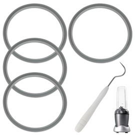 4PCS Blender Gaskets for NutriBullet 600w/900w Extractor Blender, Replacement Gasket Rings with Lip Rubber Seal Ring with Curved Needle Easy Removal