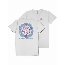 Simply Southern Do What You Love, Love What You Do - Hydrangeas - Floral Logo - Youth T-Shirt (US, Alpha, Medium, Regular, Youth, Star - Light Grey)