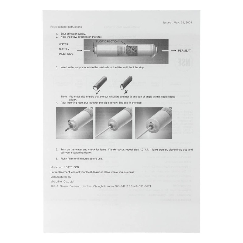 Beko 4386410100 Water Filter Height 290 mm for Fridge