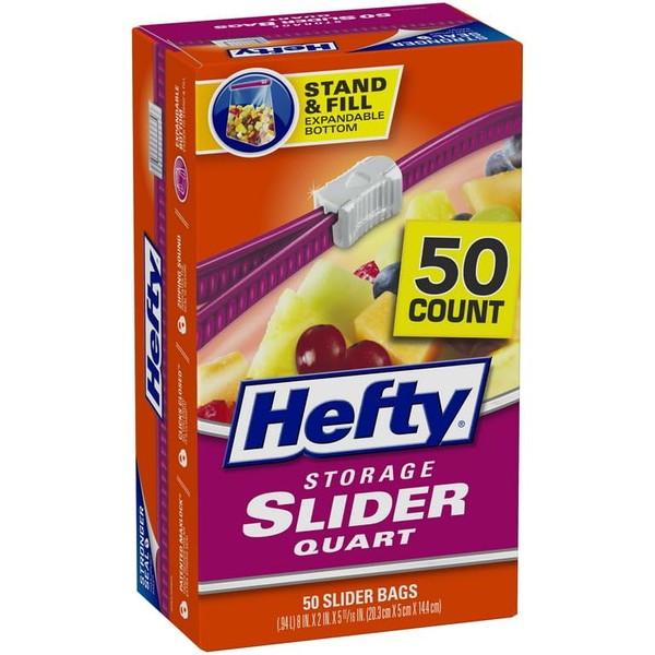 Hefty Quart Storage Slider Bag 50 ct by Hefty