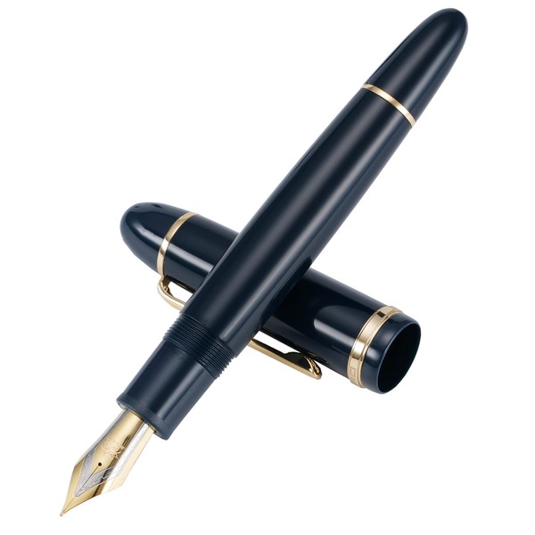 Jinhao X159 Fountain Pen #8 Medium Nib Blue with Gold