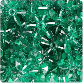 BeadTin Emerald Transparent 25mm Sunburst Craft Beads (80pcs)