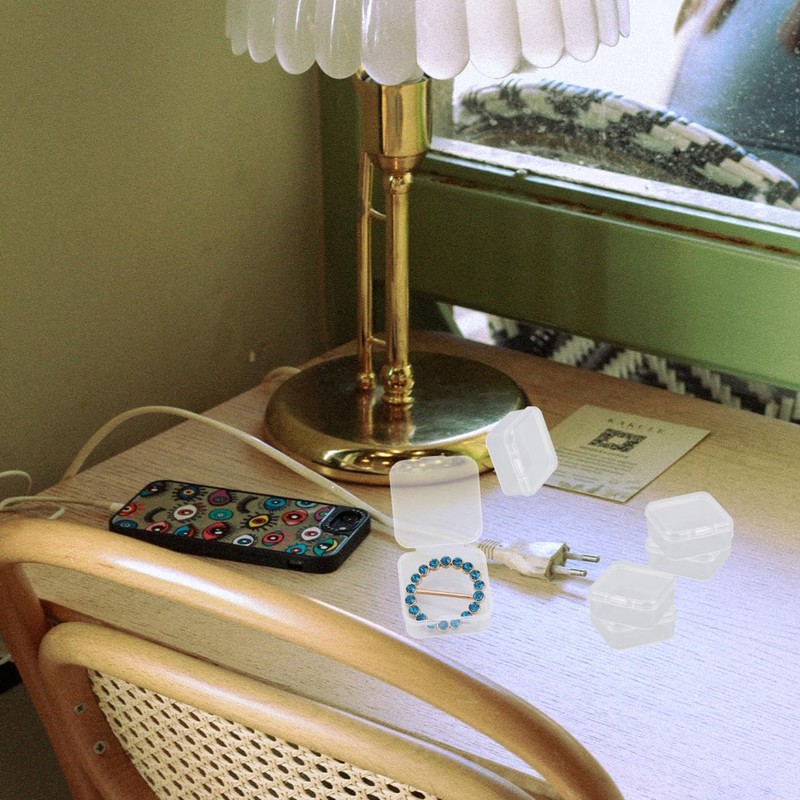 GLADFRESIT 6Pcs Small Plastic Containers With Lids Mini Rectangular Empty