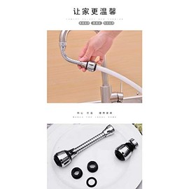 MCKhome 2PCS Universal Faucet Extension 360° Swivel Sink Faucet Extended Bubbler Tap Aerator Tap Nozzle Filter Adapte for Bathroom Kitchen (Long)