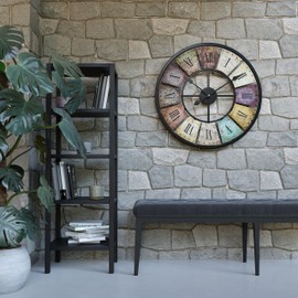 Cander Berlin XXL Vintage Antique Wall Clock TOPISA 31.5 inch Made Metal, Silently Without Ticking