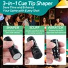 VortecSys Premium Pool Cue Tip Tools, 3-in-1 Billiard Cue Tip