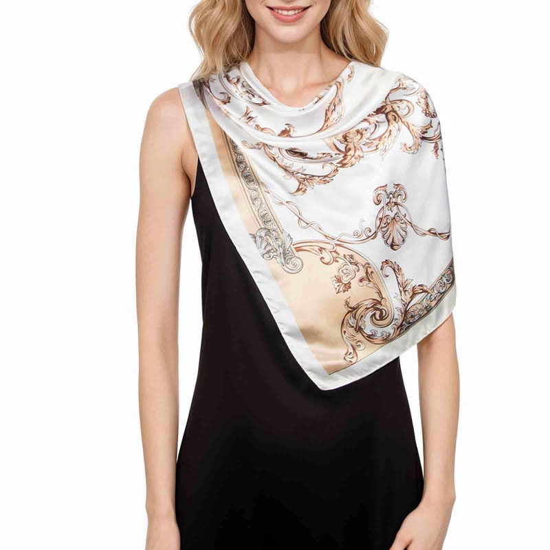 RIIQIICHY 35.4 inches (90 cm) Scarf, Women's, Square Large Scarf,