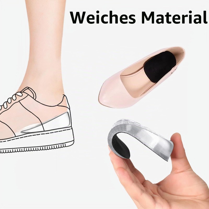 Increased Height Insoles, Self-Adhesive Invisible Elevation Shoe Insoles, Heel Cushion