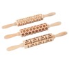 3Pcs Wooden Embossed Rolling Pin Cute Christmas Pattern Engraved Embossing