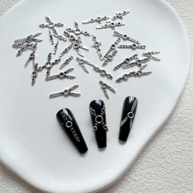 NAIL ANGELネイルアクセサリーランダム混合50粒入りパンク風誇張ダークブラックシリーズネイル合金アクセサリー JA022