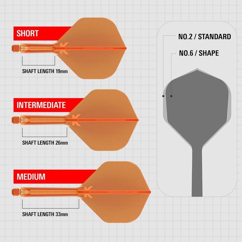 Target Darts K Flex Integrated Dart Flight and Shaft, No.2,
