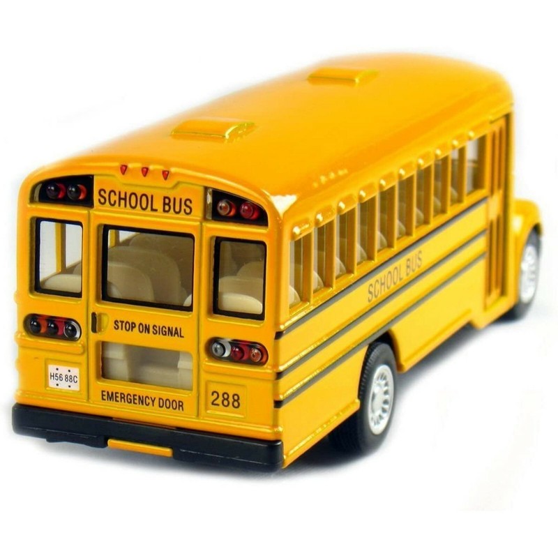 Kinsfun (5107) New 5" Kinsfun School Bus DieCast Toy Pull