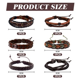 OAOSDH 6 Pieces Men's Bracelet Creative Bracelet Multilayer Bracelet Retro Bracelet Punk Style Bracelet
