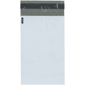 Plymor Poly Mailer 2.25 Mil White/Gray Bag with Permanent Adhesive Closure and Perforated Tear Strip, 6" x 9" (Case of 1000)
