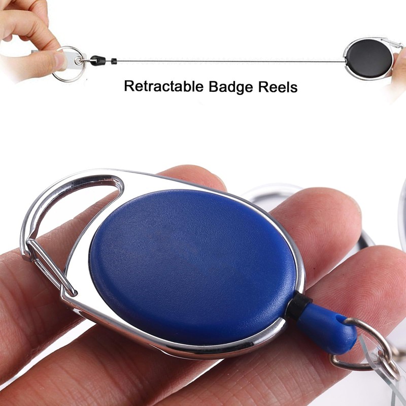 2 Set Badge Holder with Retractable Clip Clear Acrylic Vertical