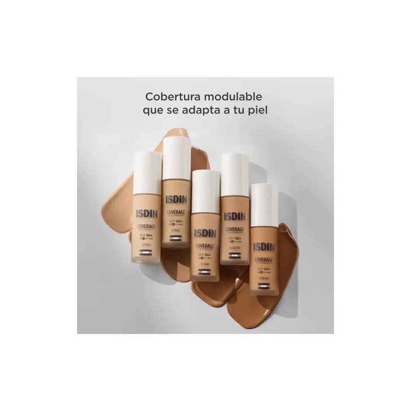 Base De Maquillaje Coverage Spf 50 Sand 30ml Isdin