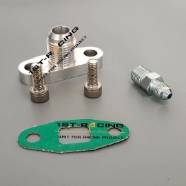 1st-racing for Borg Warner S200 S300 S400 Turbo 4AN Oil Feed Fitting+10AN Return Flange Kit