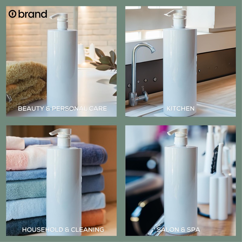 o1brand Universal Shampoo/Conditioner Pumps, 2 Pack, for 1 Liter Bottles,