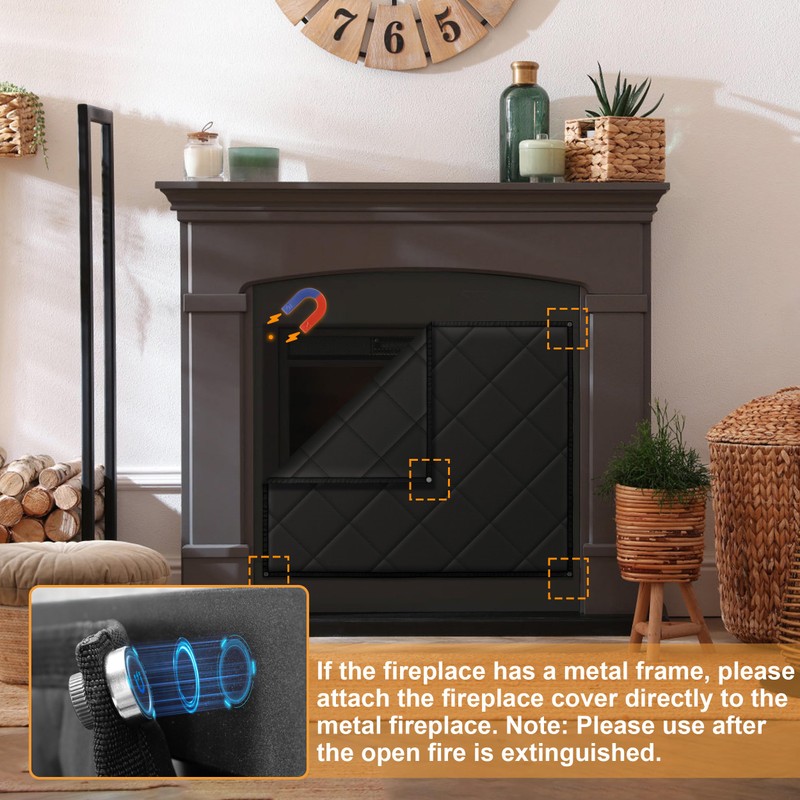 MyLifeUNIT Magnetic Fireplace Cover, 36" x 30" Fireplace Blanket for