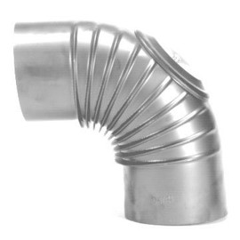 FIREFIX A130/BT FAL Elbow 90° Rigid with Cleaning Door, Diameter 130 mm - Stove Pipes Made of Sheet Steel, 0.6 mm Thick, Conical Insertable, Lengths Laser-Welded, Silver