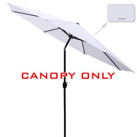 ABCCANOPY 9ft Outdoor Umbrella Replacement Top Patio Umbrella Market Umbrella Replacement Canopy with 8 Ribs(White)