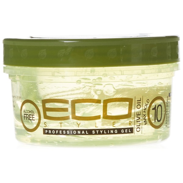 Ecoco Eco Style Gel Olive Oil - 100% Pure Olive Oil - Adds Shine And Tames Split Ends - Weightless Style - Nourishes And Repairs - Adds Moisture To The Scalp - Superior Hold - Healthy Shine - 8 Oz