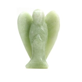 'Shanti by Mira' Natural Gemstone Guardian Angel Goldstone Pocket Size Crystal Healing Reiki Therapy Gift (Jade Pocket Angel (1Inch))