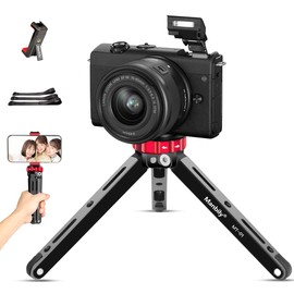Manbily (MT-01) Metal Mini Tripod, Tabletop Tripod, Desk Stand, Foldable, Ultra Lightweight, Compact, Portable, Convenient to Carry, Compatible with Smartphones/Cameras/Action Cameras, 1/4 Screws, For Vlog/Video Recording, SLR / Smartphone / Camera / Act
