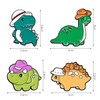 SLEEKEE 4 Pieces Small Dinosaur Brooches Cartoon Brooches Cute Brooches