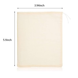 30Pcs Muslin Bags Cotton Bags, Drawstring Bags Reusable Small Mesh Tea Bags Coffee Filter Bags Squeeze seedless Citrus Juice Filter Bags for Cooking Snack Spices Nuts (10 * 15)