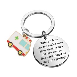 FUSTMW Ambulance Keychain Ambulance Driver Gifts First Responder Appreciation Gifts Emergency Medical Technician Gifts, Ambulance Keychain, Large