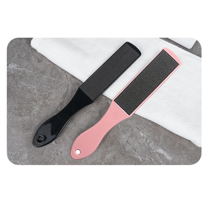 フットファイル 足用角質除去ツール 防水仕様 かかと 足裏ケア やすり両面仕様 [ピンク色]