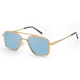 Dollger Square Aviator Sunglasses for Men fashion Black sunglasses for men Metal Frame Sun Glasses Retro Punk Shades