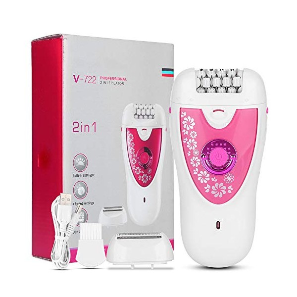 Electric Epilator Women Facial Hair Removal Portable Painless Hair Trimmer For Facial Wholebody Home Use, Armpit Leg Hair Removal Machine for Upperlip cheek Body Chin Underarm Arm Leg