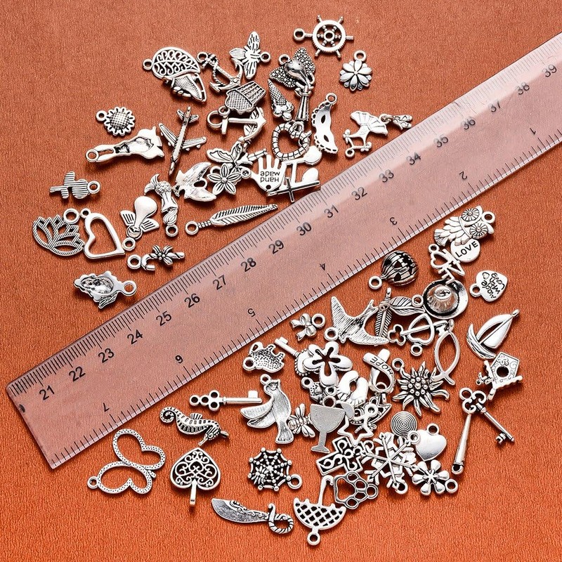 Echoed Elegance Silver Cute Charms Bulk for Bracelets Jewelry Making