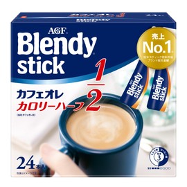 AGF Blendy Stick Cafe au Lait Calorie Half, 24 Bottles [Stick Coffee]