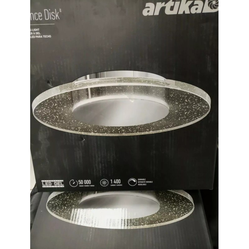 artika Essence Disk 13 In. 1-Light Chrome Integrated Led Flush