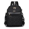 Mochila Tipo Backpack Para Mujer Con Múltiples Compartimento Negro Lisa