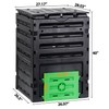 LEMY Garden Compost Bin, 120 Gallon Outdoor Composter Box for