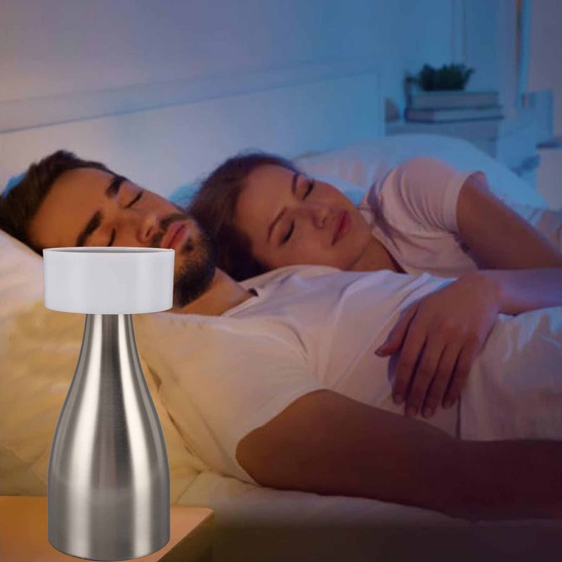 Metal Table Lamp Stepless Dimmable 3 Color Touch Control Rechargeable