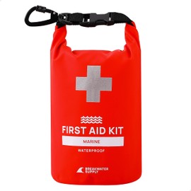 Breakwater Supply Breakwater Supply? Waterproof Marine First Aid Kit Boat Safety Tool Kit, 100 Piece AFAK Emergency Supplies in Dry Bag, IFAK Trauma Kit for Kayaking, Jet Ski, Fishing, Surfing, Sailing, Canoeing (Red)