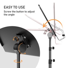 5 in 1 Dual-use Sheet Music Stand & Desktop Book Stand, Folding Music Stand with Portable Carrying Bag, Sheet Music Folder & Rechargeable Music Stand Light