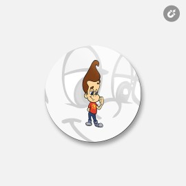 Unbranded Jimmy Neutron Cartoon | 4'' X 4'' Round Decorative Magnet