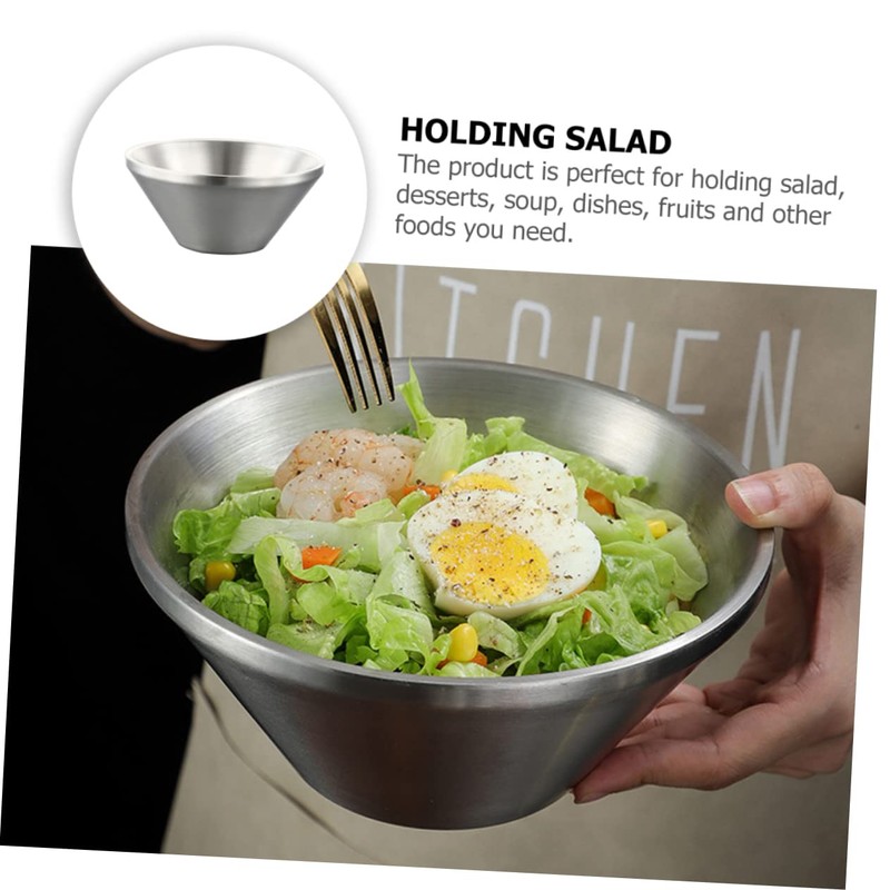 Alipis Stainless Steel Smoothie Dessert Bowl Serving Bowl for Salads