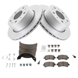TRQ Rear Brake Pad & Rotor Kit Compatible with 2014-2016 Ram ProMaster 1500 2500 3500