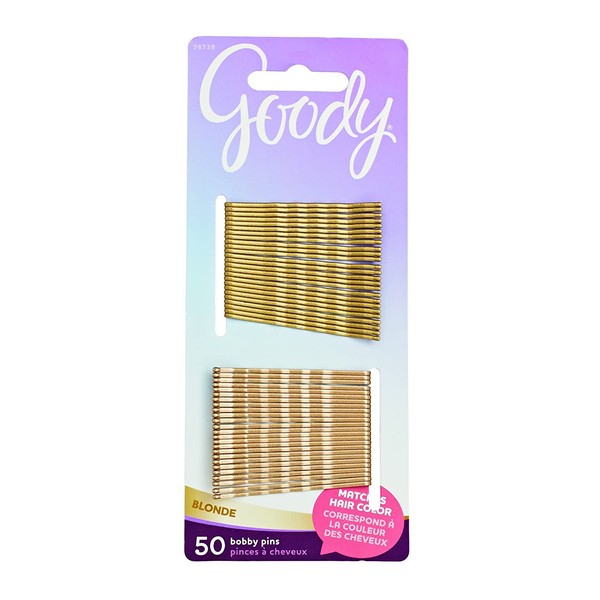 Goody Hair Bobby Pins, Blonde, 50-count (1942456), Metallic Blonde