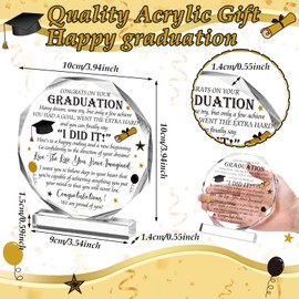Jetec 2025 Graduation Inspirational Acrylic Gifts for Her Motivational Graduation Gifts Women Men Middle High School Senior Girls Friends Encouragement Acrylic Decor Ornament(Graduation Round)