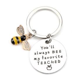SHTALHST Bee Keychain Cute Bee Key Chain for Teachers Gift Bee Keyring Teacher Gifts for Women Appreciation or Thank You Gift for Teachers